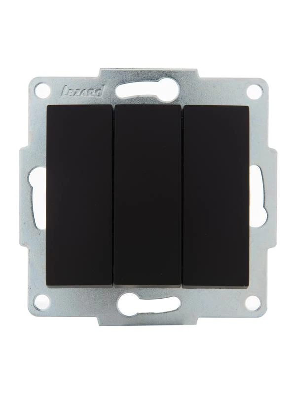 707-4288-109 LEZARD | Выключатель 3-кл. 1п СП Karina 10А IP20 механизм черн. бархат  