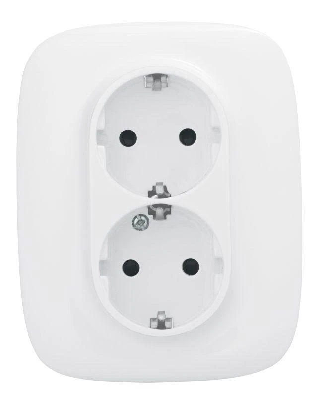 753726 Legrand | Розетка 2-м СП Valena Allure 16А IP20 250В 2х2P+E защ. шторки безвинт. клеммы с лицев. панелью бел. Leg 