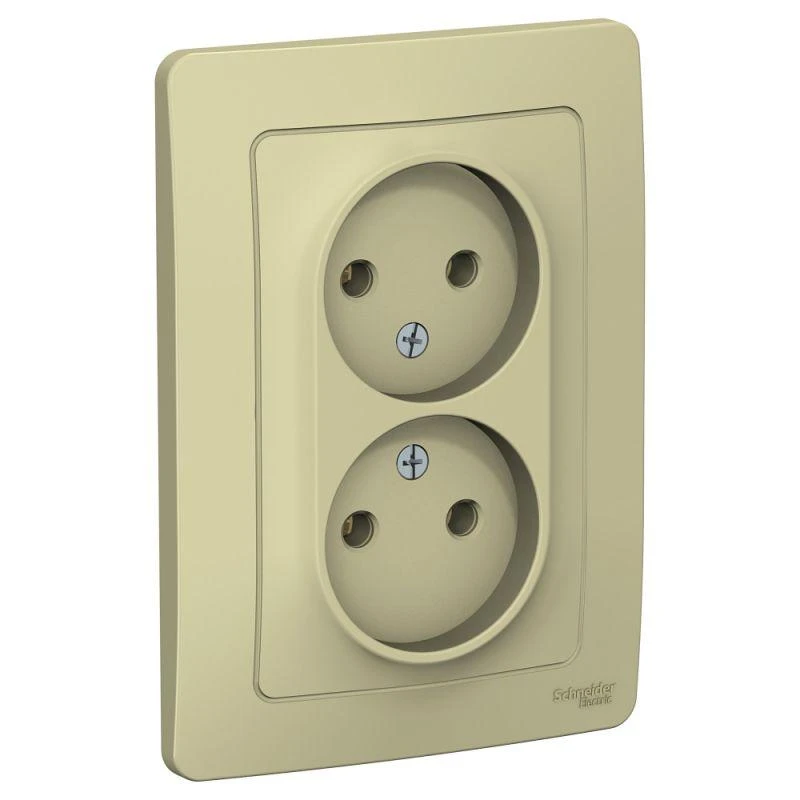 BLNRS000027 Systeme Electric | Розетка 2-м СП Blanca 16А IP20 250В без заземл. без защ. шторок беж. SE 