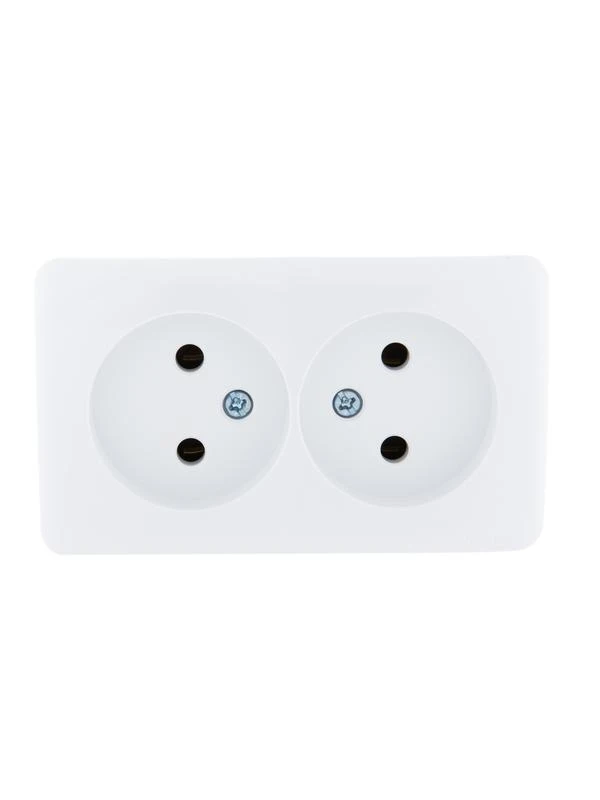 751-0200-128 LEZARD | Розетка 2-м ОП Viola 16А IP20 без заземл. бел.  