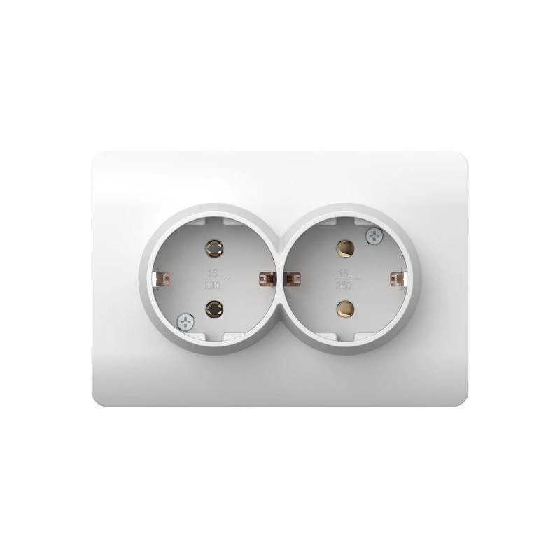 431541 CHINT | Розетка 2-м NEW3-E с заземл. защ. шторки 16А бел.  