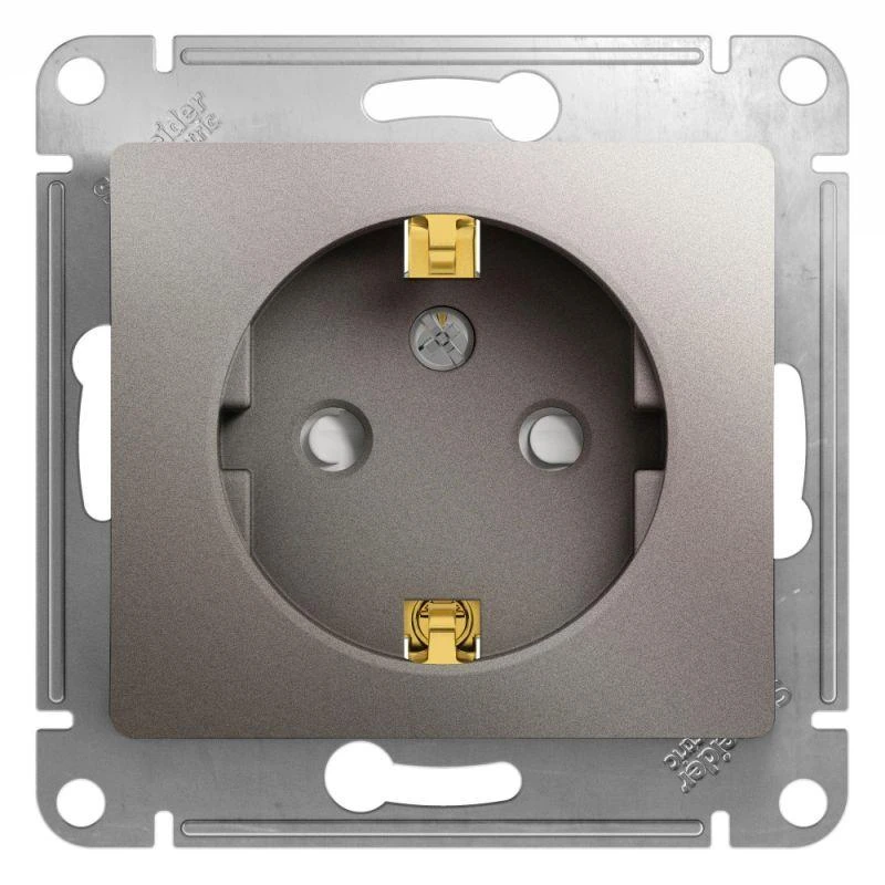 GSL001245 Systeme Electric | Розетка 1-м СП Glossa 16А IP20 250В с заземл. защ. шторки механизм платина SE 