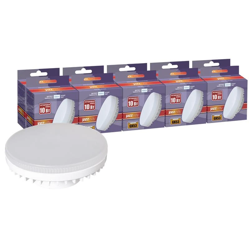 5032880 JazzWay | Лампа светодиодная PLED-GX53 10Вт 4000К нейтр. бел. GX53 820лм 230В 50Гц (эквивалент ЛОН 75Вт) (уп.10шт)  