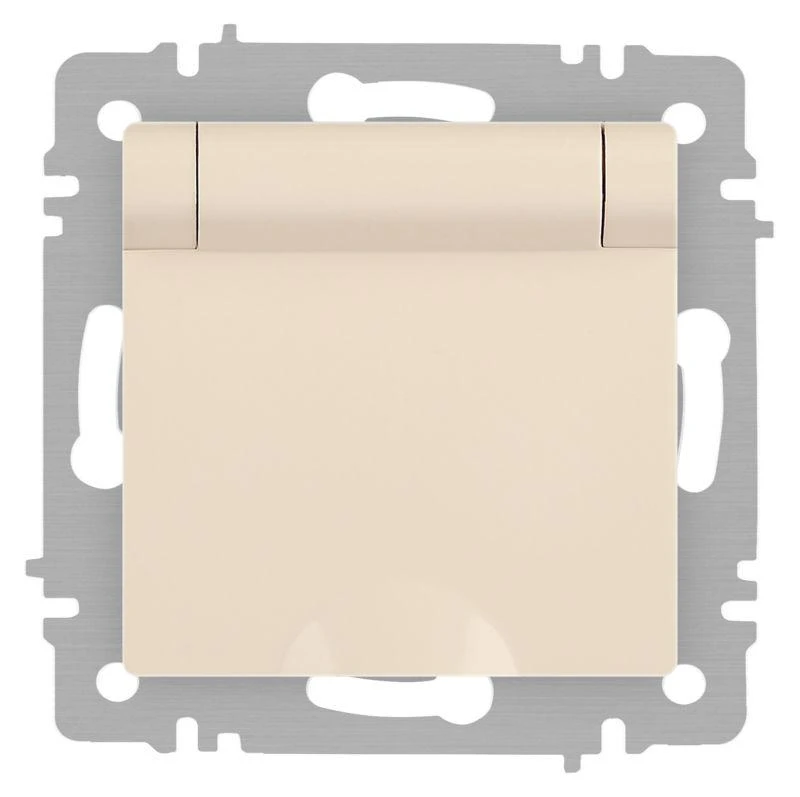 Розетка Accent 6-203-02 2P+E Schuko с крышкой 16А-250В IP20 СУ сл.кость Intro Б0063716