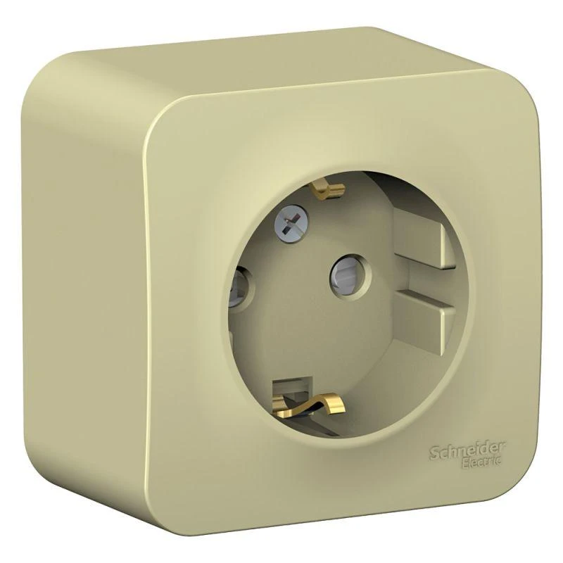 BLNRA011117 Systeme Electric | Розетка 1-м ОП Blanca 16А IP20 250В с заземл. защ. шторки с изолир. пластиной беж. SE 