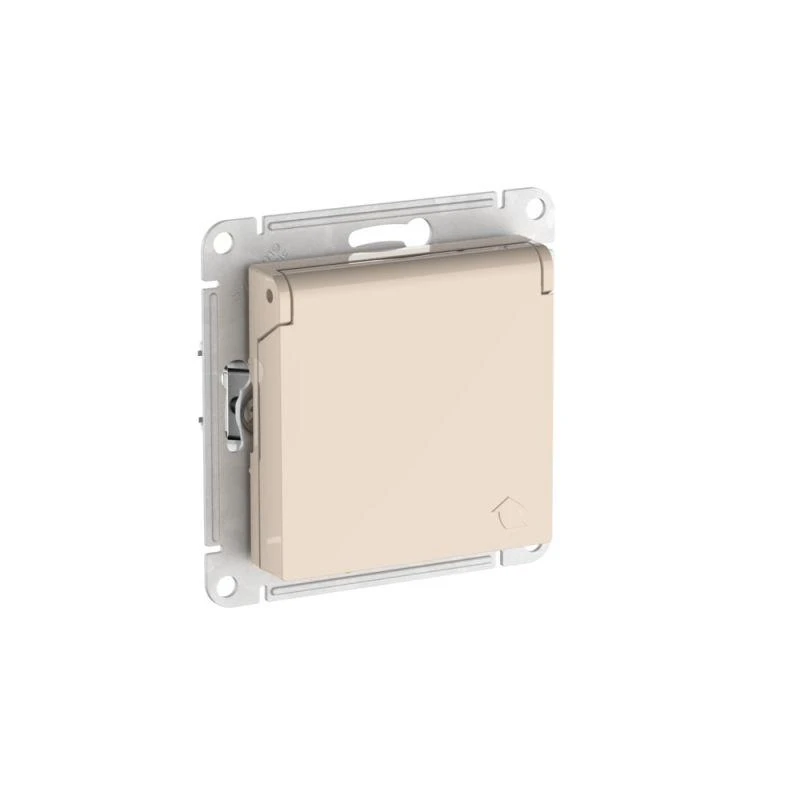 ATN000246S Systeme Electric | Розетка AtlasDesign 16А IP20 с заземл. защ. шторки с крышкой быстрозажим. клем. механизм беж. SE 