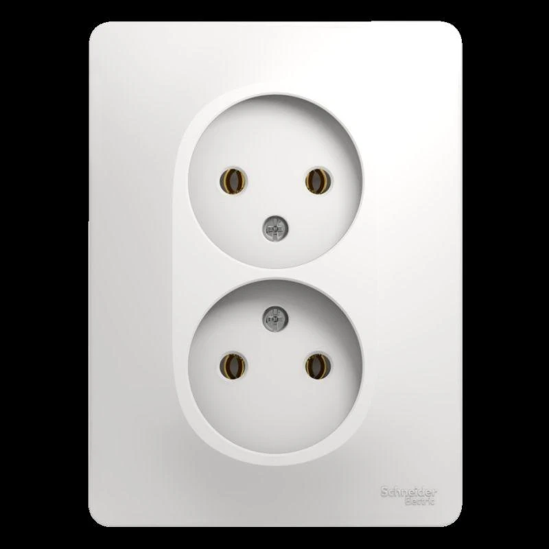 GSL000120 Systeme Electric | Розетка 2-м СП Glossa 16А IP20 без заземл. бел. SE 