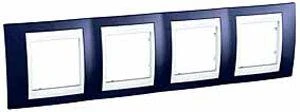 MGU6.008.842 Schneider Electric | Рамка 4-м Unica Хамелеон горизонт. индиго/бел. SchE 