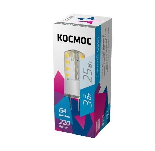 LksmLED3wJCG4220v45 КОСМОС | Лампа светодиодная 3Вт 220В G4 4500К  