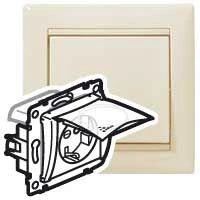695640 Legrand | Розетка 1-м СП Valena IP44 2P+E с заземл. механизм сл. кость (DIY-упак.) Leg 