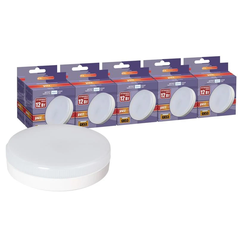 5032910 JazzWay | Лампа светодиодная PLED-GX53 12Вт 4000К нейтр. бел. GX53 1000лм 230В 50Гц (эквивалент ЛОН 100Вт) (уп.10шт)  