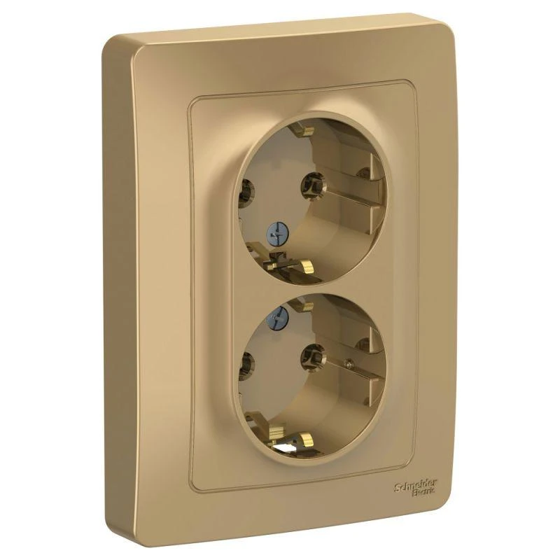 BLNRS001024 Systeme Electric | Розетка 2-м СП Blanca 16А IP20 250В с заземл. без защ. шторок титан SE 