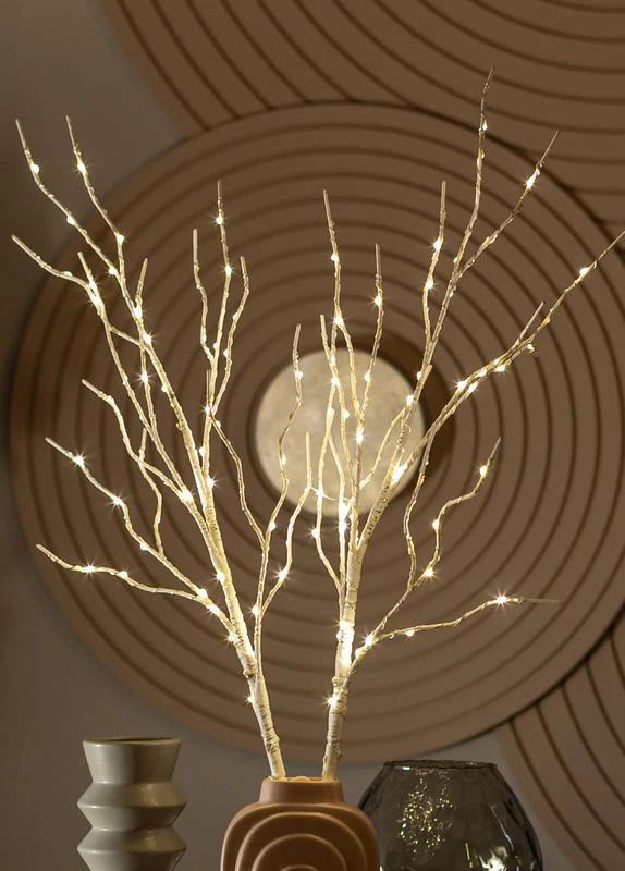 KOC_INT-B126 КОСМОС | Ветвь березы без листьев имитация 80см 100LED тепл. бел. IP44 6ч таймер провод бел. 50см (уп.2шт)  