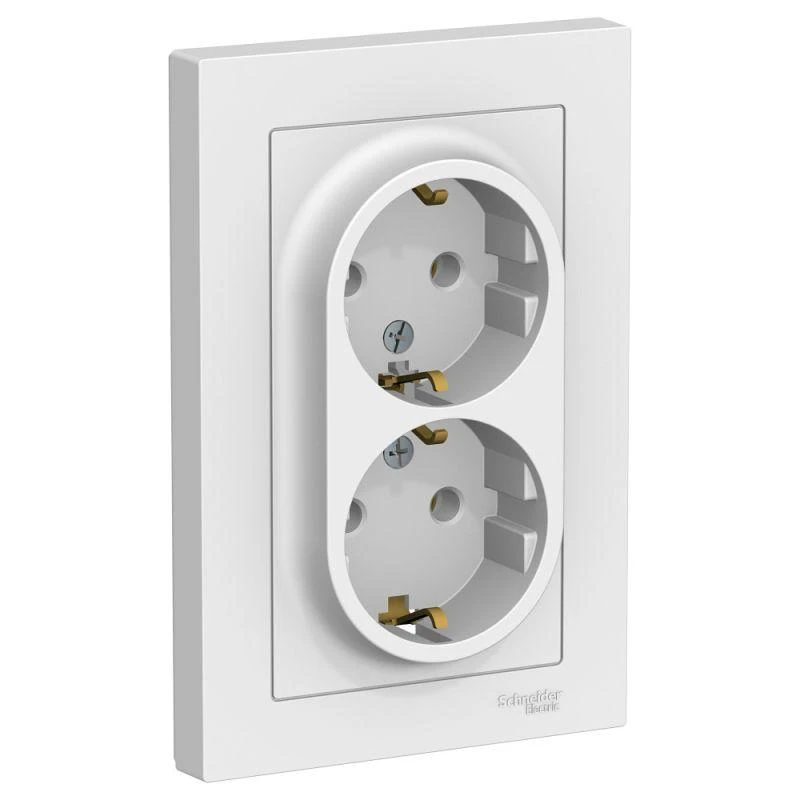 ATN000124 Systeme Electric | Розетка 2-м СП AtlasDesign 16А IP20 с заземл. в сборе бел. SE 