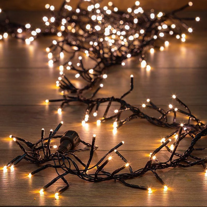 303-626 Neon-Night | Гирлянда светодиодная "Кластер LED" 3м 288LED тепл. бел. 14Вт IP20 провод ПВХ темн. зел.  