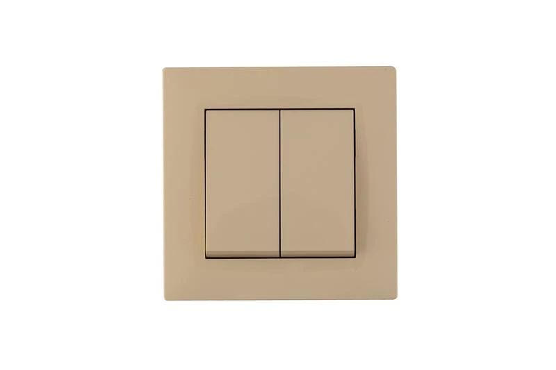 88010003 Makel | Выключатель 2-клав. Karea RIZZ крем  