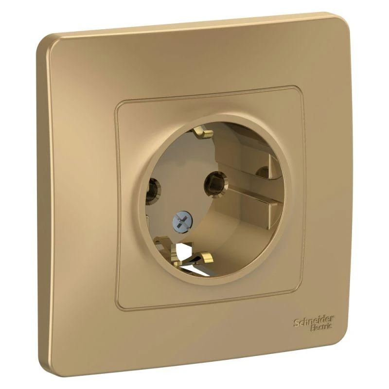 BLNRS001014 Systeme Electric | Розетка 1-м СП Blanca 16А IP20 250В с заземл. без защ. шторок титан SE 