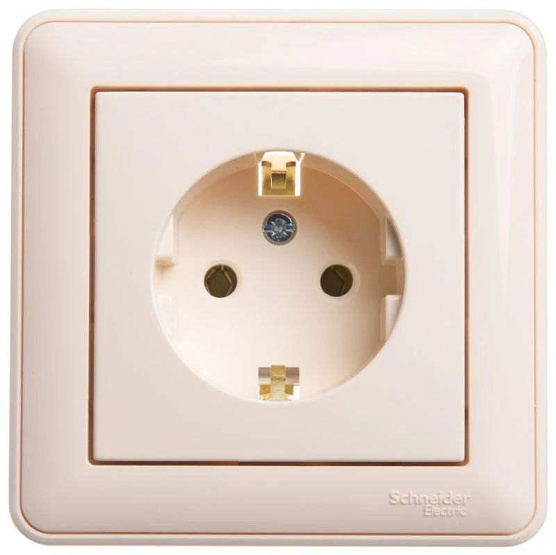 RS16-154-28 Systeme Electric | Розетка 1-м СП W59 16А IP20 с заземл. без защ. шторок сл. кость SE 