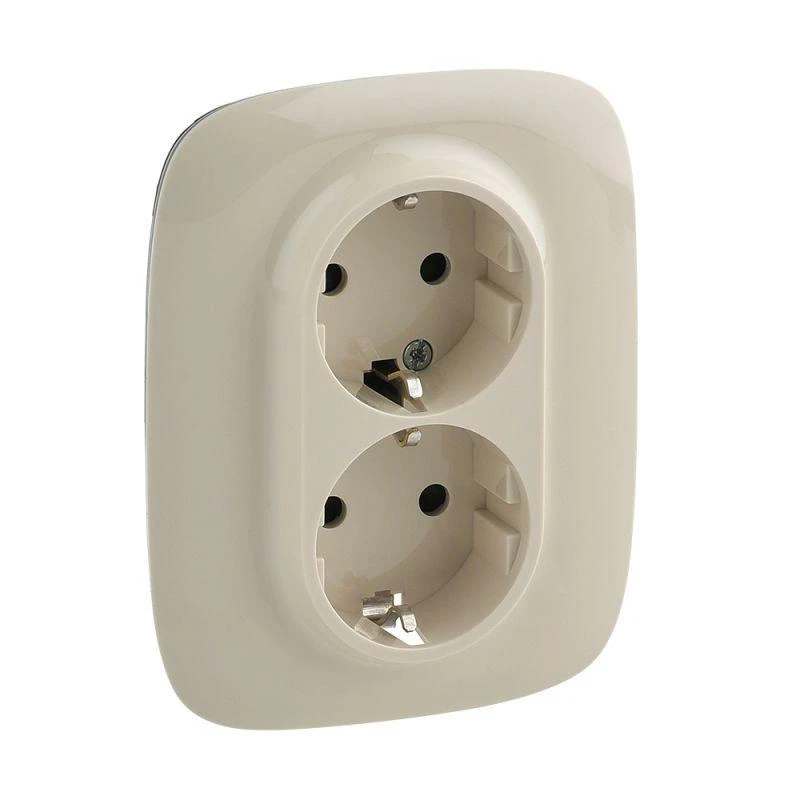 753826 Legrand | Розетка 2-м СП Valena Allure 16А IP20 250В 2х2P+E защ. шторки безвинт. клеммы с лицев. панелью сл. кость Leg 