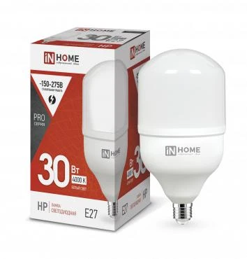4690612031071 IN HOME | Лампа светодиодная высокомощная LED-HP-PRO 30Вт цилиндр 4000К нейтр. бел. E27 2850лм 230В  