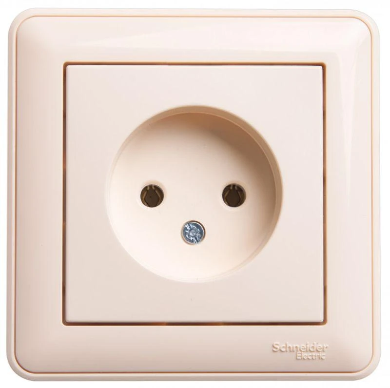 RS16-153-28 Systeme Electric | Розетка 1-м СП W59 16А IP20 без заземл. без защ. шторок в сборе сл. кость SE 