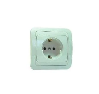 12008 Makel | Розетка 1-м СП Mimoza 16А IP20 с заземл. керамика бел./бел.  