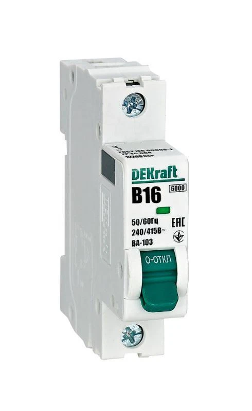 12209DEK DEKraft | Выключатель автоматический модульный 1п B 16А 6кА ВА-103  