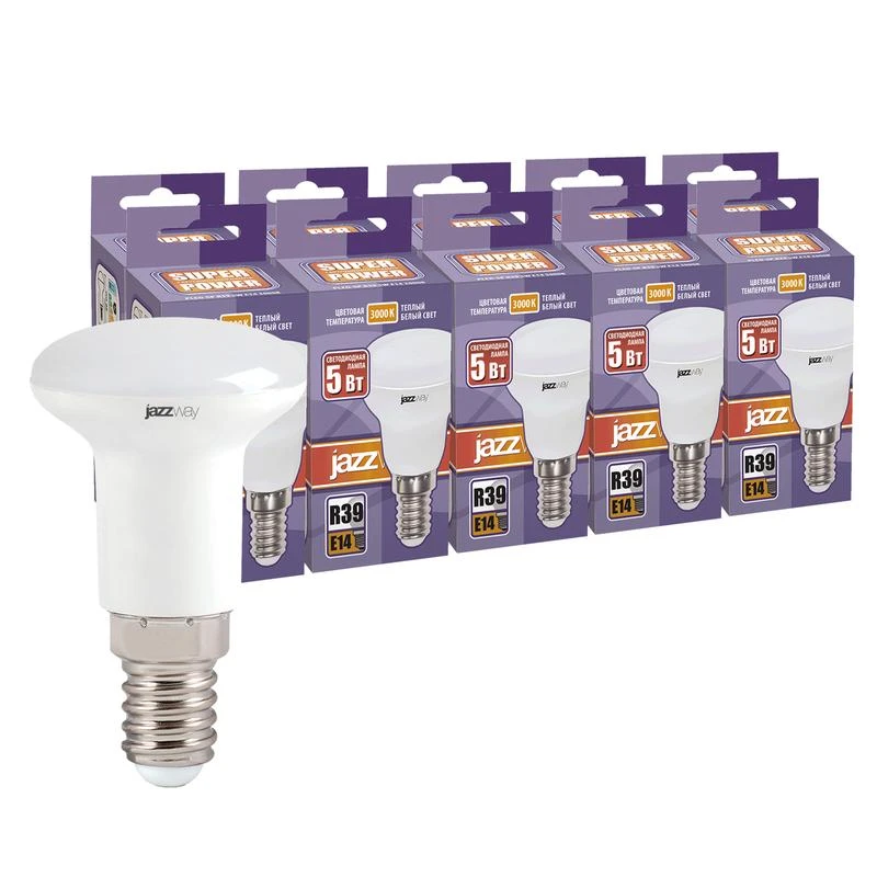 1034458 JazzWay | Лампа светодиодная PLED-SP 5Вт R39 3000К тепл. бел. E14 230В 50Гц (уп.10шт)  