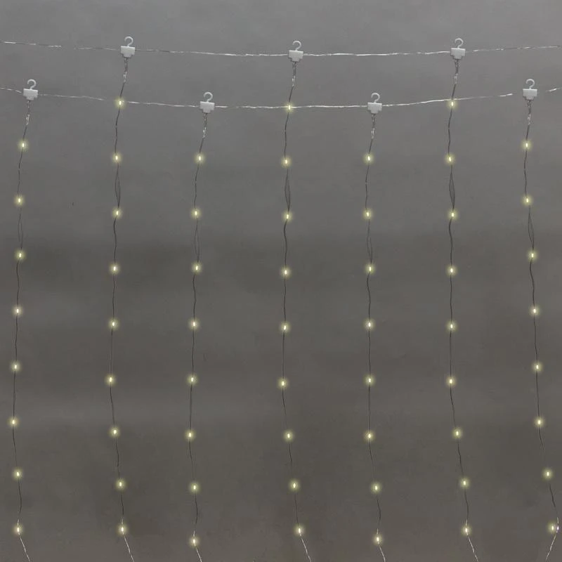 315-876 Neon-Night | Гирлянда светодиодная "Роса "Светодиодный дождь" 3х2м LED тепл. бел. 12Вт IP20 USB+пульт управления с крючками для крепления  