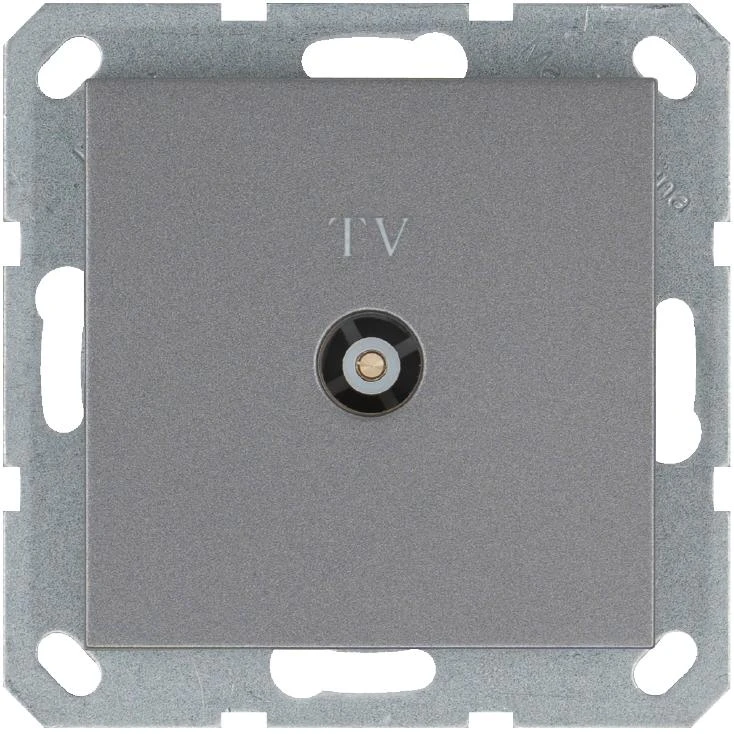 G6002S Jasmart | Розетка телевизионная проходная TV Ф9.5мм механизм алюм.  