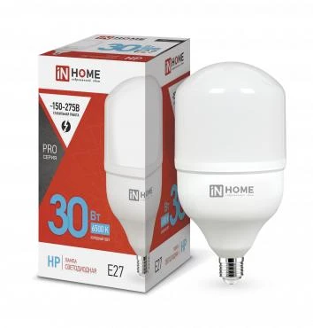 4690612031088 IN HOME | Лампа светодиодная высокомощная LED-HP-PRO 30Вт цилиндр 6500К холод. бел. E27 2850лм 230В  