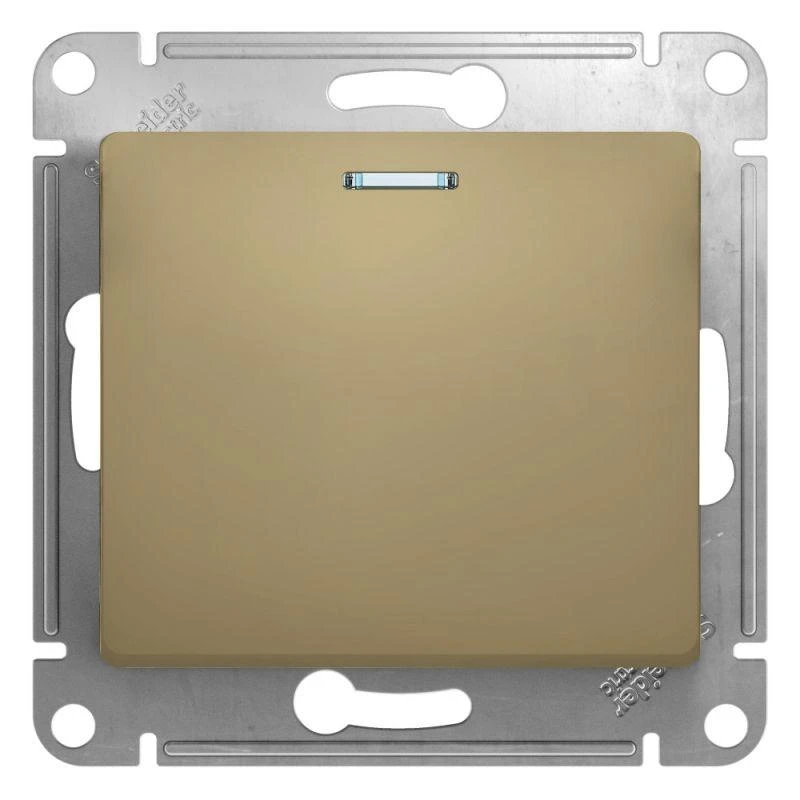 GSL000463 Systeme Electric | Переключатель проходной 1-кл. СП Glossa 10А IP20 (сх. 6а) 10AX с подсветкой механизм титан SE 