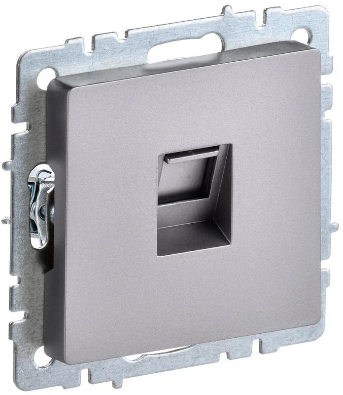 Розетка компьютерная СП RJ45 кат.5E BRITE РК10-БрС механизм сталь IEK BR-K10-1-K46