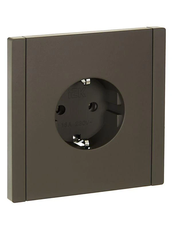 IEK  | Розетка СП FORTE&PIANO FP314 16А с заземл. без защ. шторок безвинт. крепл. сер.  FP-R11-16-1-K03