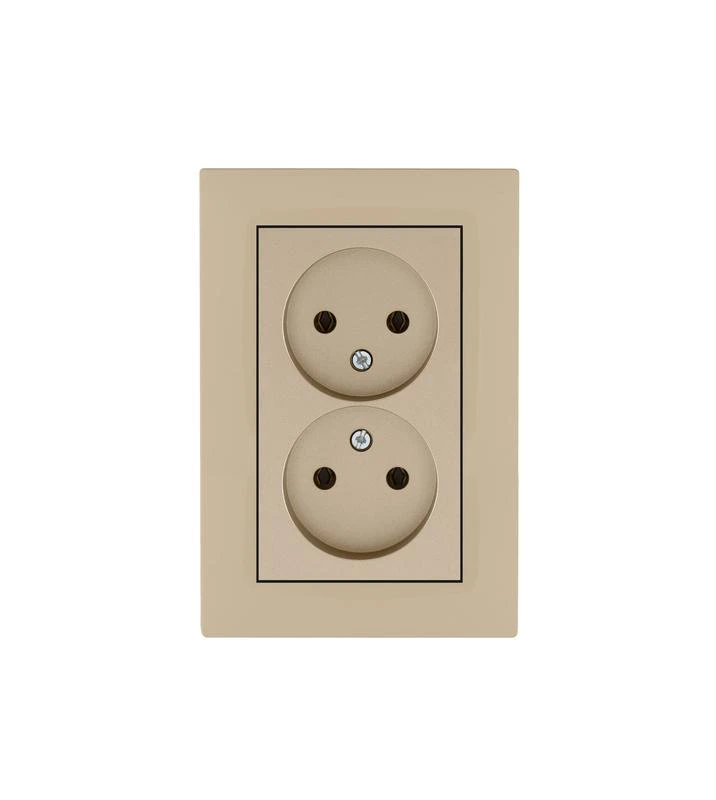 88010017 Makel | Розетка 2-я Karea RIZZ без заземл. крем  