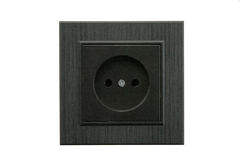 86054022 Makel | Розетка 1-м Karea LINE STAR без заземл. чер.  