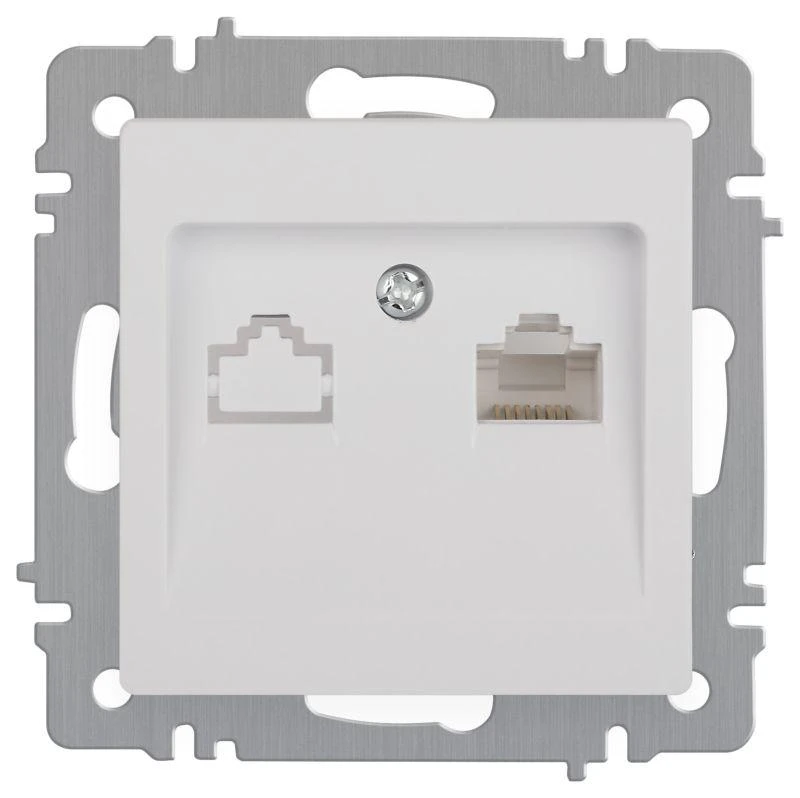 Розетка Intro Accent 6-303-01 информационная RJ45 IP20 СУ бел. Intro Б0063624