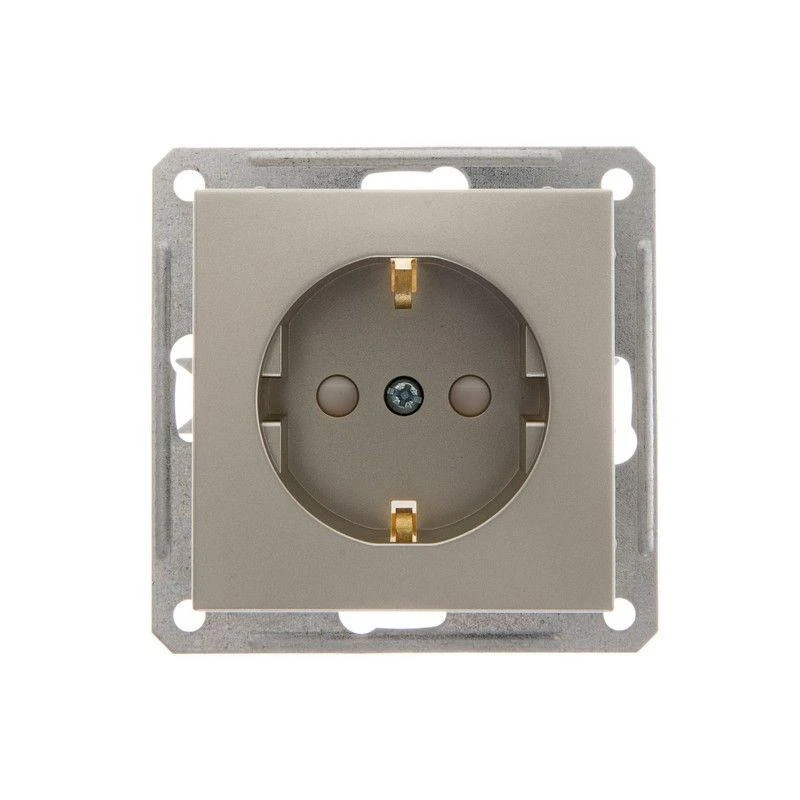 RS16-152-4-86 Systeme Electric | Розетка 1-м СП W59 16А IP20 с заземл. защ. шторки механизм шампань SE 