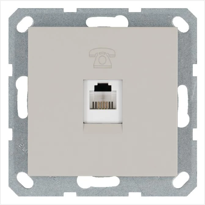 G6101T Jasmart | Розетка телефонная 1-м RJ11 механизм тауп 