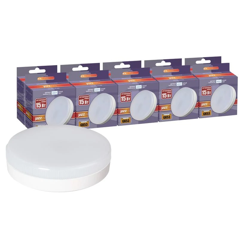 5032941 JazzWay | Лампа светодиодная PLED-GX53 15Вт 4000К нейтр. бел. GX53 1260лм 230В 50Гц (уп.10шт)  