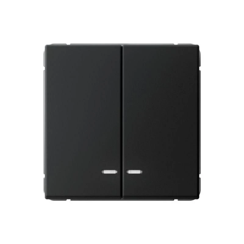 GAL001053S Systeme Electric | Выключатель 2-кл. ArtGallery (сх. 5а) 10AX с подсветкой быстрозажим. клем. механизм карбон SE 