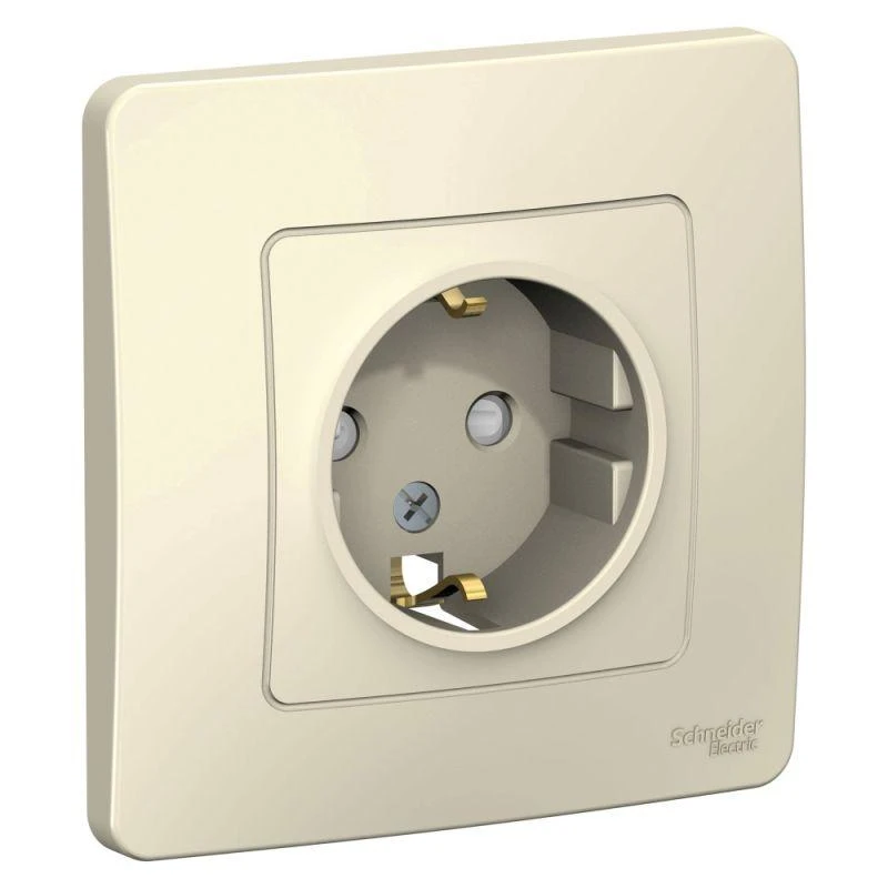 BLNRS001112 Systeme Electric | Розетка 1-м СП Blanca 16А IP20 250В с заземл. защ. шторки молоч. SE 