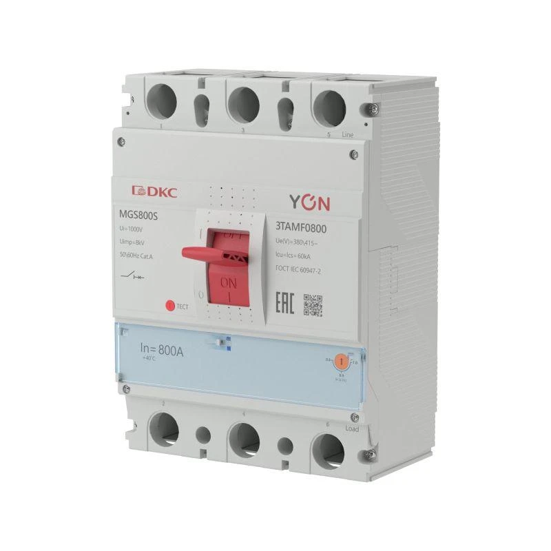 MGS800S-3TAMF0800 YON (группа DKC) | Выключатель автоматический MGS800 3P 640-800A 60kA YON 