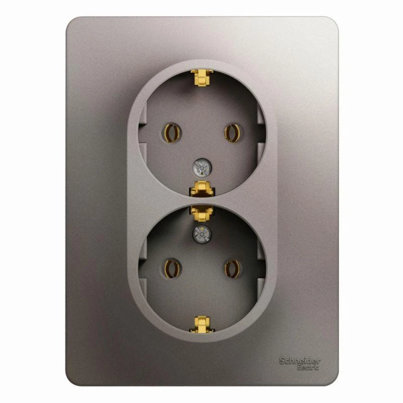 GSL001224 Systeme Electric | Розетка 2-м СП Glossa 16А IP20 250В с заземл. в сборе платина SE 
