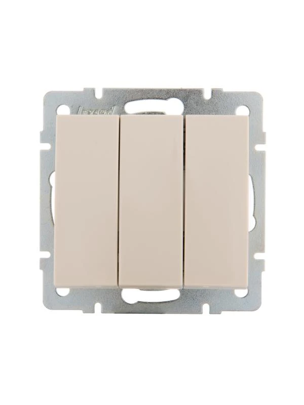 703-0388-109 LEZARD | Выключатель 3-кл. СП Rain IP20 механизм крем.  