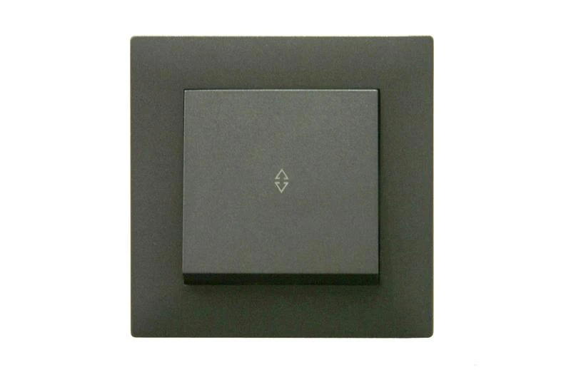 88050005 Makel | Выключатель проходной 1-клав. Karea RIZZ STAR дым. металлик  