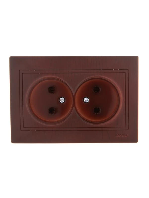 701-0601-128 LEZARD | Розетка 2-м СП Mira 16А IP20 без заземл. керамика вишня  