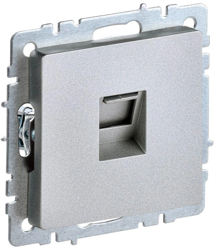 Розетка компьютерная СП RJ45 кат.5E BRITE РК10-БрА механизм алюм. IEK BR-K10-1-K47