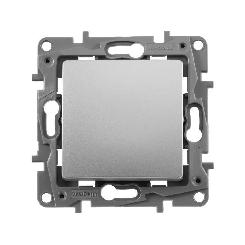 Legrand  | Переключатель 1-кл. СП Etika 10А IP20 250В 10AX авт. зажимы механизм алюм. Leg 672405