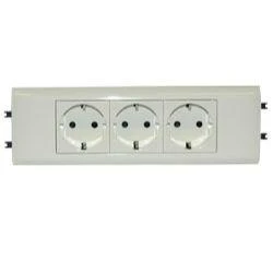 077433 Legrand | Розетка 3-м СП 6мод. Mosaic 16А IP40 3х2P+E с заземл. безвинт. клеммы с суппортом для кабель-канала DLP механизм бел. Leg 